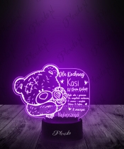 Lampka LED 3D Plexido Prezent na Dzień Kobiet Misiowy Wierszyk