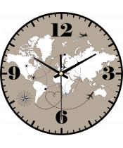zegar_ścienny_mapa_świata_plexido_podróżniczy