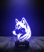 Lampka LED 3D Plexido Pies Syberian Husky