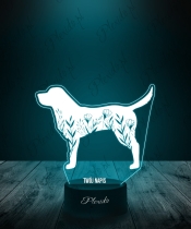 Lampka LED 3D Plexido Pies Lablador Kwiaty