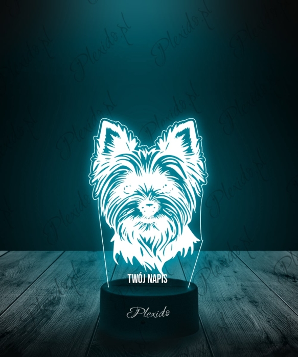 Lampka LED 3D Plexido Pies York Yorkshire Terier