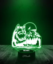 Lampka LED 3D Plexido Pies Syberian Husky Zaprzęg - 1