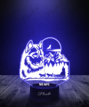 Lampka LED 3D Plexido Pies Syberian Husky Zaprzęg