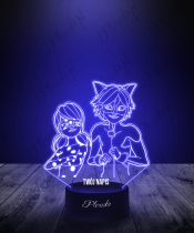 Lampka LED 3D Plexido Bajka Miraculus Biedronka i Czarny Kot