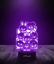 Lampka LED 3D Plexido Dla Fana K-Pop Zespół Stray Kids - 3