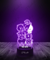 Lampka LED 3D Plexido K-Pop Zespół BTS Pluszaki