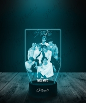 Lampka LED 3D Plexido Prezent dla Fana K-Pop Zespół Stray Kids