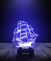 Lampka LED 3D Plexido Statek na Oceanie
