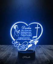Pamiątka Pierwszej Komunii Świętej dla Chłopca Lampka LED 3D Plexido