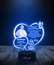 Pamiątka Pierwszej Komunii Świętej Papież Lampka LED 3D Plexido