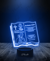 Pamiątka Pierwszej Komunii Świętej Biblia Lampka LED 3D Plexido