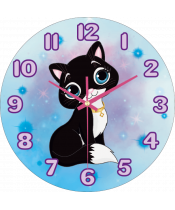 Zegar Ścienny dla Dzieci Plexido Kotek Czarny Kot - 1
