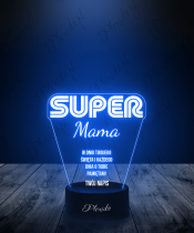 Lampka LED 3D Plexido Prezent na Dzień Matki Super Mama - 2