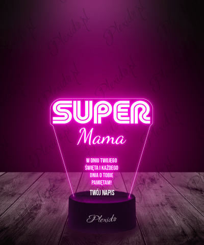 Lampka LED 3D Plexido Prezent na Dzień Matki Super Mama