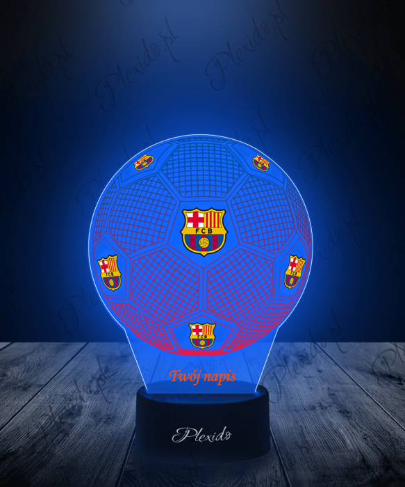 Lampka LED 3D Plexido z Nadrukiem Piłka Nożna FC Barcelona