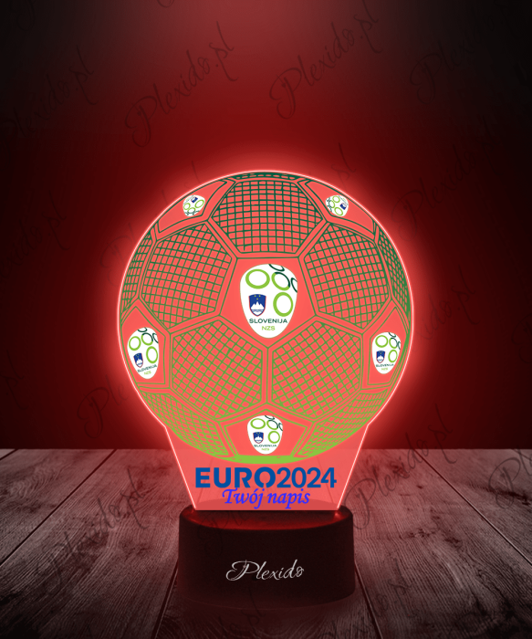 Lampka LED 3D Plexido z Nadrukiem Piłka Nożna Reprezentacja Słowenia Euro 2024