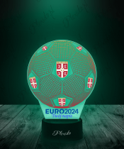 Lampka LED 3D Plexido z Nadrukiem Piłka Nożna Reprezentacja Serbii Euro 2024