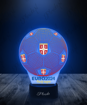 Lampka LED 3D Plexido z Nadrukiem Piłka Nożna Reprezentacja Serbii Euro 2024