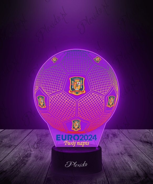 Lampka LED 3D Plexido z Nadrukiem Piłka Nożna Reprezentacja Hiszpanii Euro 2024