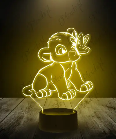 lampka_led_3d_plexido_simba_lwiątko