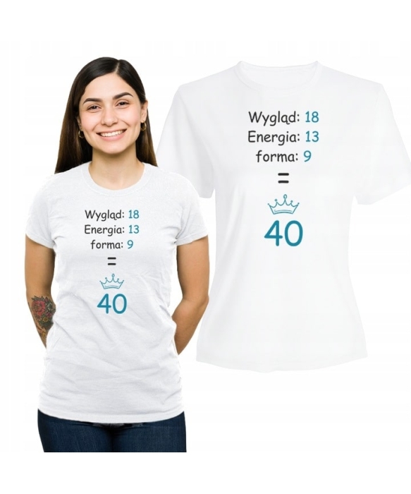 Personalizowany T-Shirt Damski Koszulka Urodzinowa 40 - 4