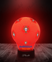 Lampka LED 3D Plexido z Nadrukiem Piłka Nożna Reprezentacja Portugalia Euro 2024