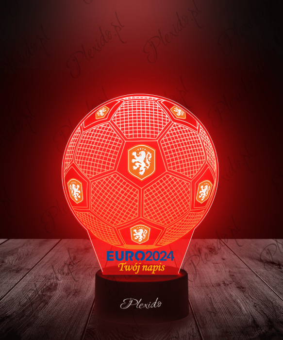 Lampka LED 3D Plexido z Nadrukiem Piłka Nożna Reprezentacja Holandia Euro 2024