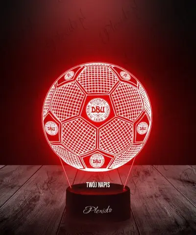 Lampka LED 3D Plexido Piłka Nożna Reprezentacja Danii Euro 2024