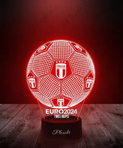 Lampka LED 3D Plexido Piłka Nożna Reprezentacja Reprezentacja Włochy Euro 2024