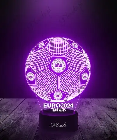 Lampka LED 3D Plexido Piłka Nożna Reprezentacja Dania Euro 2024 - 1