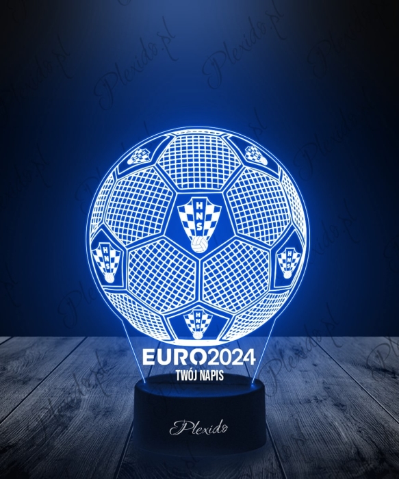 Lampka LED 3D Plexido Piłka Nożna Reprezentacja Chorwacja Euro 2024 - 1