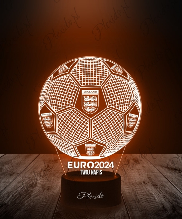 Lampka LED 3D Plexido Piłka Nożna Reprezentacja Anglia Euro 2024 - 1