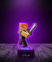 Lampka LED Plexido z Nadrukiem Gra Minecraft Alex