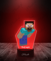 Lampka LED Plexido z Nadrukiem Gra Minecraft Steve