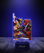 Lampka LED 3D Plexido z Nadrukiem Deadpool Wolverine Marvel - 1