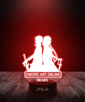 Lampka LED 3D Plexido Anime Kirito Asuna Sword Art Online