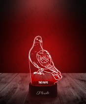 Lampka LED 3D Plexido Prezent Gołąb Ptak