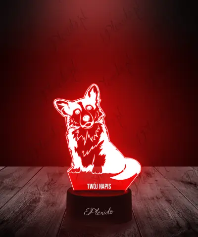 Lampka LED 3D Plexido Pies Corgi