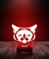 Lampka LED 3D Plexido Kot Grumpycat