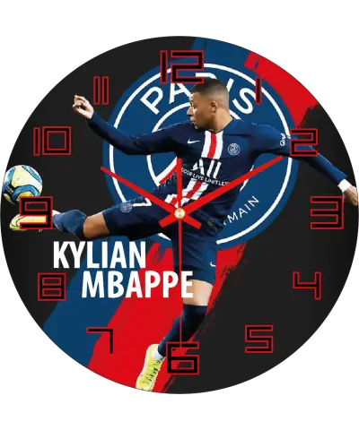 zegar_ścienny_dla_dzieci_plexido_mbappe_PSG