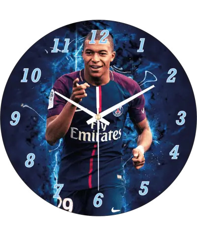 zegar_ścienny_dla_dzieci_plexido_mbappe_PSG