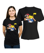 Koszulka Męska Pokemon Pikachu i Ash Premium Plexido - 11