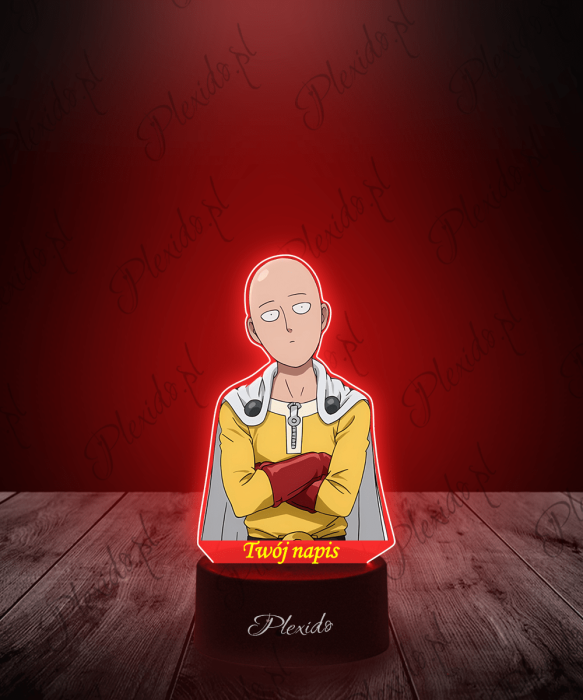 LED 3D Plexido z Nadrukiem UV One Punch Man Saitama