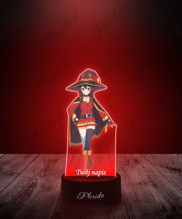 LED 3D Plexido z Nadrukiem UV Anime Konosuba Megumin