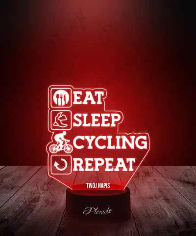 Lampka LED 3D Plexido Eat Sleep Cycling Reapeat