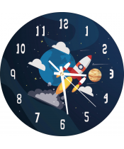 Zegar Ścienny dla Dzieci Plexido Rakieta Kosmos - 1