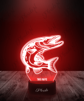 Lampka LED 3D Plexido Wędkarstwo Ryba Szczupak