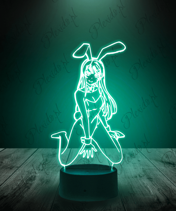 Lampka LED 3D Plexido Mai Waifu Seishun Sakurajima Bunny - 1
