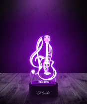 Lampka LED 3D Plexido Gitara Klucz Wiolinowy - 1