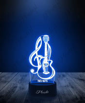 Lampka LED 3D Plexido Gitara Klucz Wiolinowy - 3